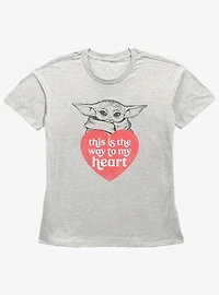 Star Wars The Mandalorian Grogu Way To My Heart Girls Straight Fit T-Shirt