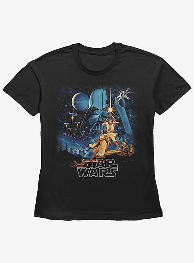 Star Wars Classic Movie Poster Girls Straight Fit T-Shirt