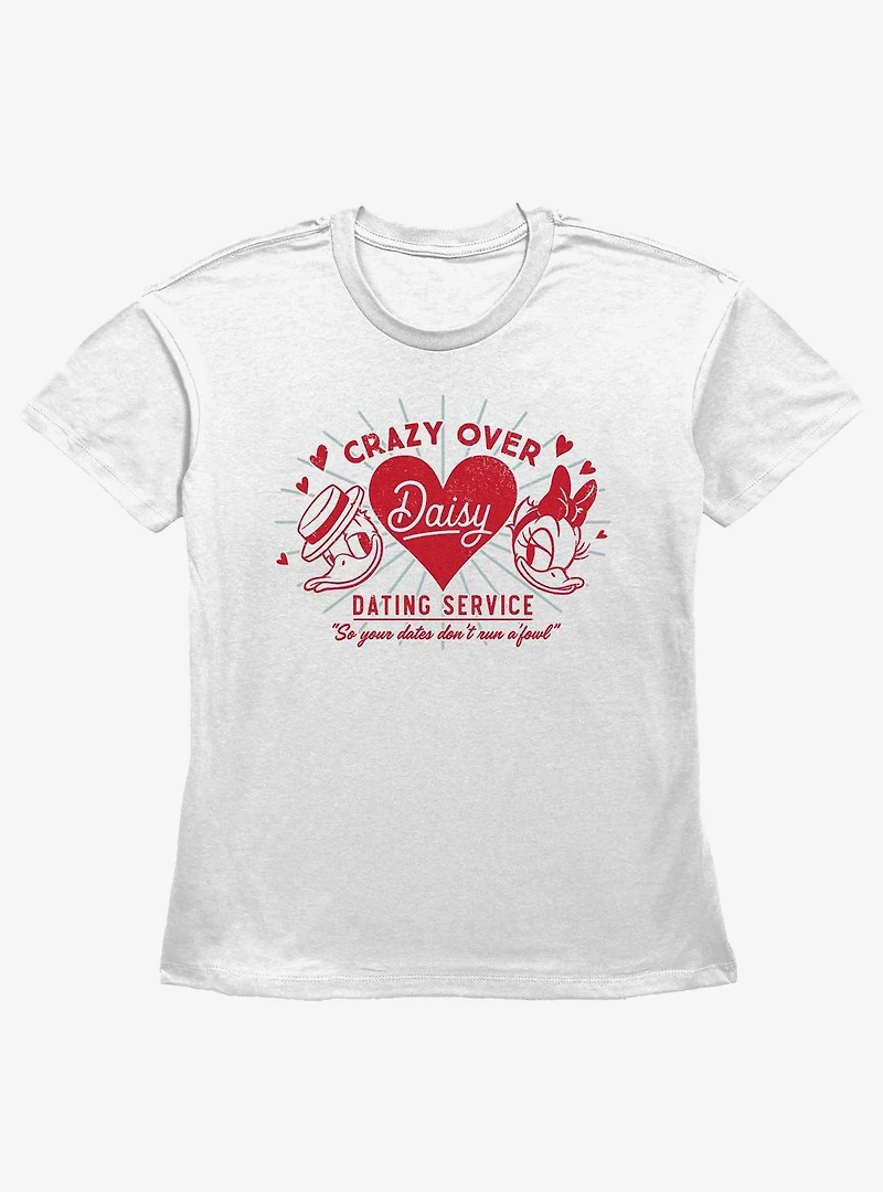 Disney Donald Duck & Daisy Duck Dating Service Girls Straight Fit T-Shirt
