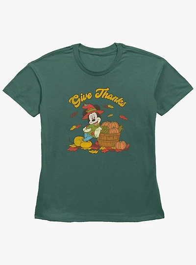 Disney Mickey Mouse Thankful Mouse Girls Straight Fit T-Shirt