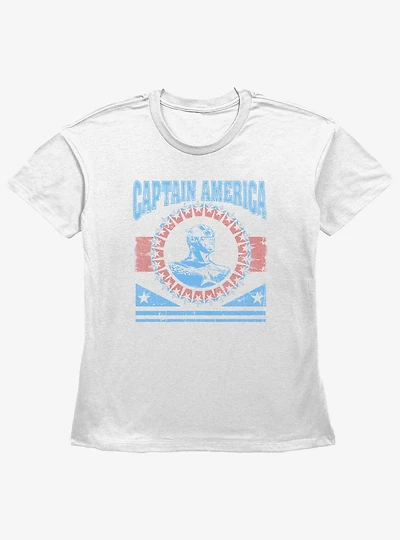 Marvel Captain America Captain Badge Girls Straight Fit T-Shirt