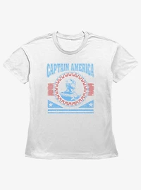 Marvel Captain America Captain Badge Girls Straight Fit T-Shirt