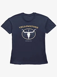 Yellowstone Cattle Logo Girls Straight Fit T-Shirt
