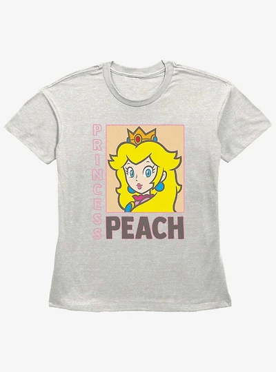 Nintendo Framed Princess Peach Girls Straight Fit T-Shirt
