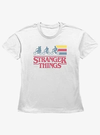Stranger Things Team Bike Stripes Girls Straight Fit T-Shirt