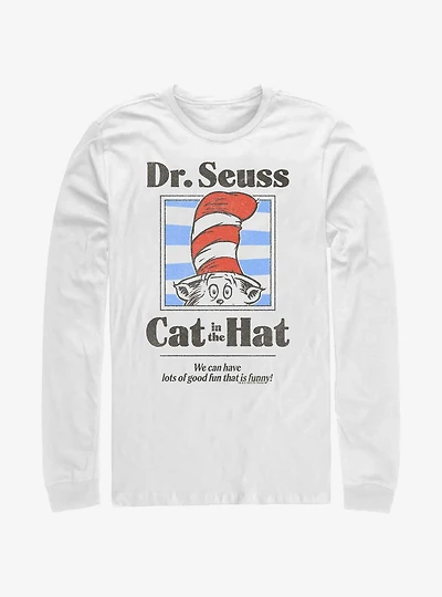 Dr. Seuss's Cat The Hat Striped Portrait Long-Sleeve T-Shirt