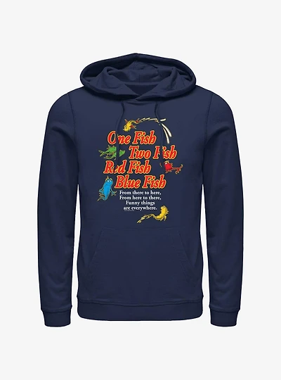 Dr. Seuss's One Fish, Two Red Blue Fish Funny Things Are Everywhere Hoodie