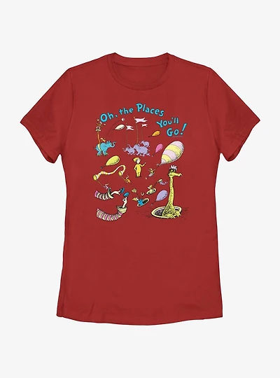 Dr. Seuss's Oh! The Places You'll Go Characters Womens T-Shirt