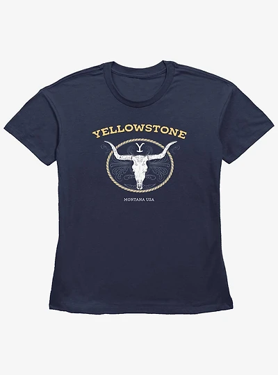 Yellowstone Cattle Logo Womens Straight Fit T-Shirt