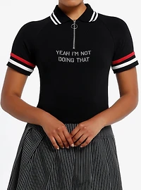 I'm Not Doing That Zipper Crop Girls Polo Shirt