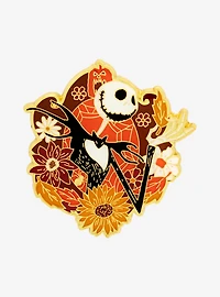 Loungefly Disney The Nightmare Before Christmas Jack Skellington Autumn Floral Enamel Pin — BoxLunch Exclusive