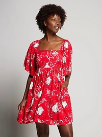 Disney Big Hero 6 Baymax Floral Allover Print Empire Waist Dress - BoxLunch Exclusive