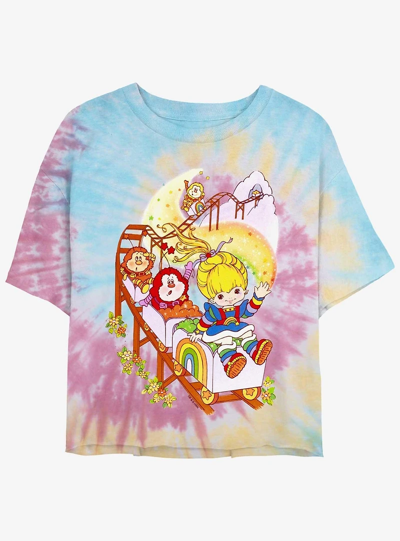 Rainbow Brite Rainbow Coaster Girls Tie-Dye Crop T-Shirt