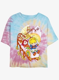 Rainbow Brite Rainbow Coaster Girls Tie-Dye Crop T-Shirt