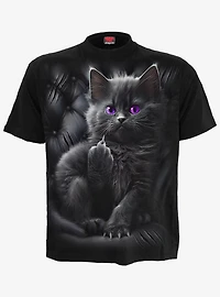 Spiral Cattitude Front Print T-Shirt
