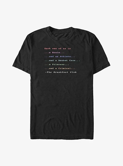The Breakfast Club Club Members Big & Tall T-Shirt