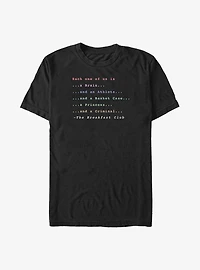The Breakfast Club Club Members Big & Tall T-Shirt