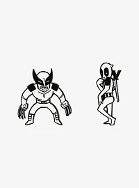 Marvel Deadpool & Wolverine Black & White Duo Enamel Pin Set