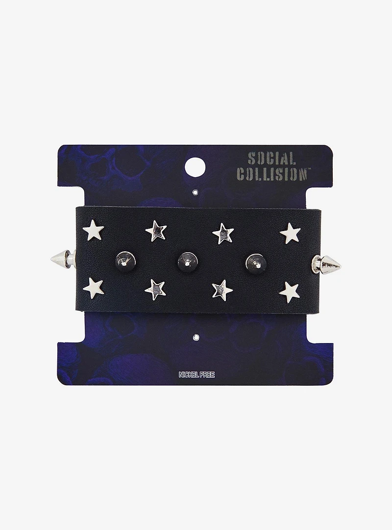 Social Collision Star Spike Cuff Bracelet