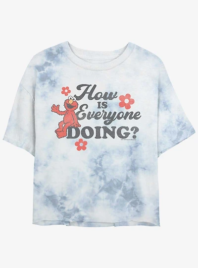 Sesame Street Elmo How Ya Doin Girls Tie-Dye Crop T-Shirt