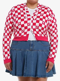 Barbie Gingham Girls Crop Hoodie Plus Size