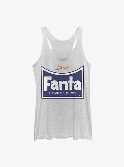 Coca-Cola Retro Fanta Bottle Label Girls Raw Edge Tank