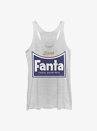 Coca-Cola Retro Fanta Bottle Label Girls Raw Edge Tank