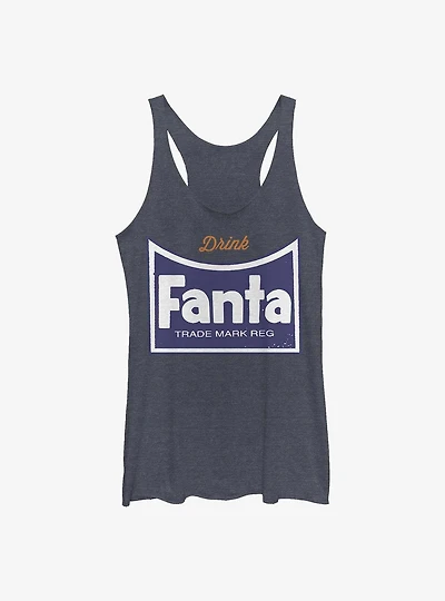 Coca-Cola Retro Fanta Bottle Label Girls Raw Edge Tank