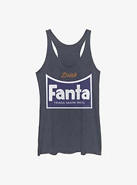 Coca-Cola Retro Fanta Bottle Label Girls Raw Edge Tank