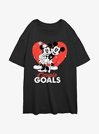Disney Mickey Mouse Couple Goals Womens Oversized T-Shirt