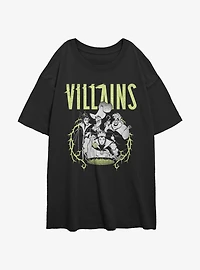 Disney Villains Thorny Lockup Womens Oversized T-Shirt