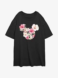 Disney Mickey Mouse Tropical Womens Oversized T-Shirt