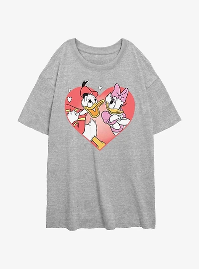 Disney Donald Duck And Daisy Love Womens Oversized T-Shirt