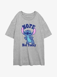 Disney Lilo & Stitch Nope Not Today Womens Oversized T-Shirt