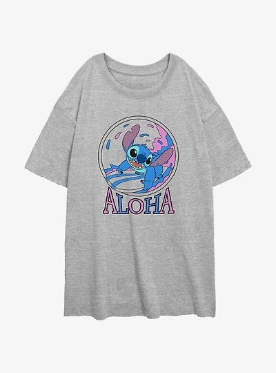 Disney Lilo & Stitch Aloha Surf Womens Oversized T-Shirt