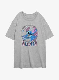 Disney Lilo & Stitch Aloha Surf Womens Oversized T-Shirt