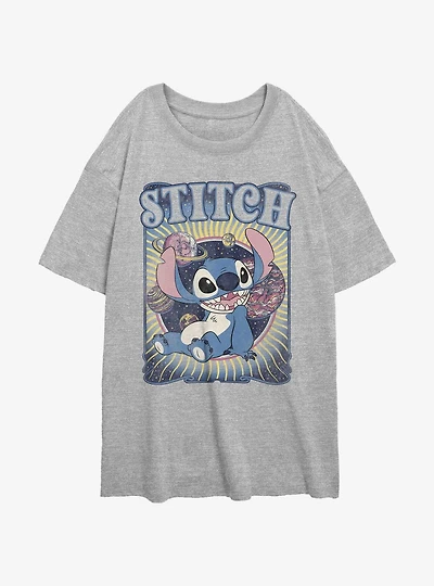 Disney Lilo & Stitch Groovy Womens Oversized T-Shirt