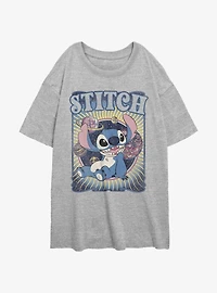 Disney Lilo & Stitch Groovy Womens Oversized T-Shirt