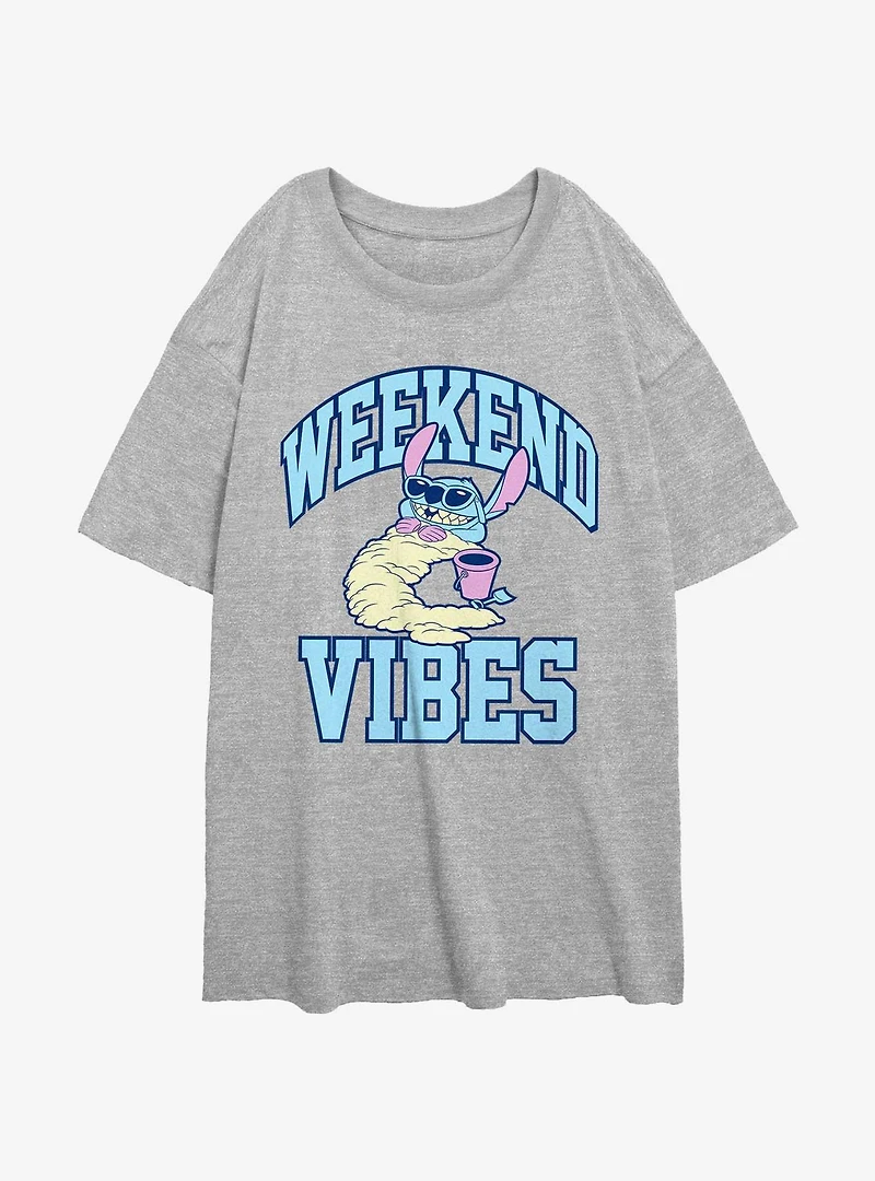 Disney Lilo & Stitch Weekend Vibes Womens Oversized T-Shirt