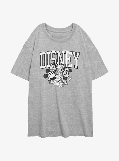 Disney Mickey Mouse Vintage Group Womens Oversized T-Shirt