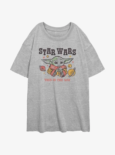 Star Wars The Mandalorian Galactic Child Womens Oversized T-Shirt