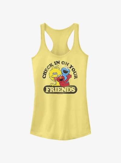 Sesame Street Check In On Your Friends Big Bird Cookie Monster and Elmo Girls Tank