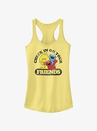 Sesame Street Check In On Your Friends Big Bird Cookie Monster and Elmo Girls Tank