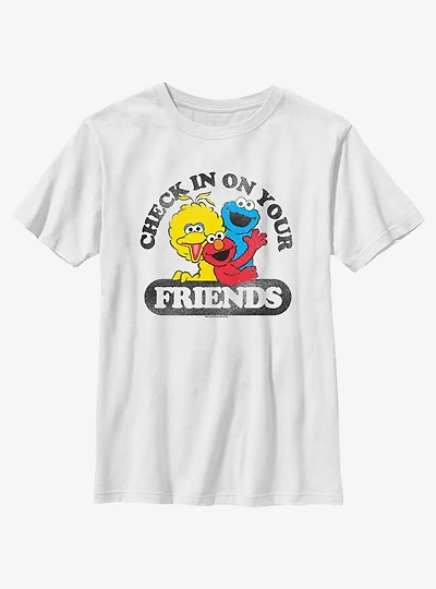 Sesame Street Check On Your Friends Big Bird Cookie Monster and Elmo Youth T-Shirt