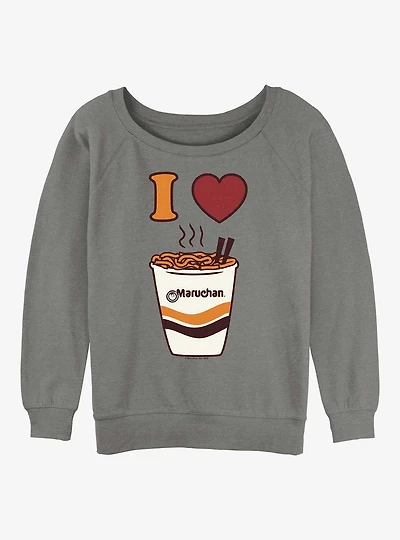 Maruchan I Heart Maruchan Girls Slouchy Sweatshirt