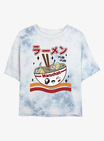 Maruchan Kawaii Bowl Yum Yum Tie-Dye Girls Crop T-Shirt