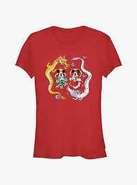 Disney Mickey Mouse & Minnie Mouse With Dragons Girls T-Shirt