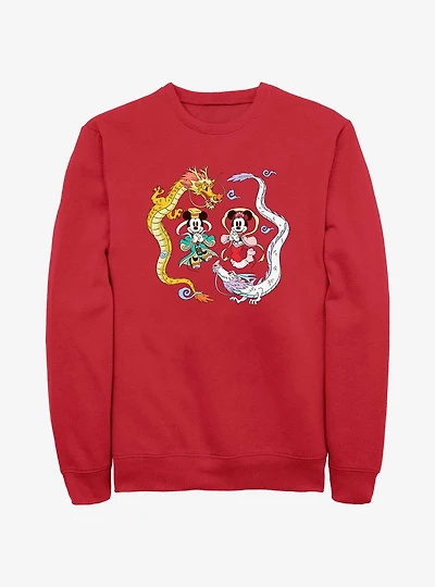 Disney Mickey Mouse & Minnie Mouse With Dragons Sweatshirt