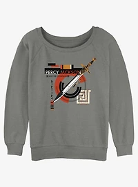 Disney Percy Jackson And The Olympians Riptide Sword Girls Slouchy Sweatshirt