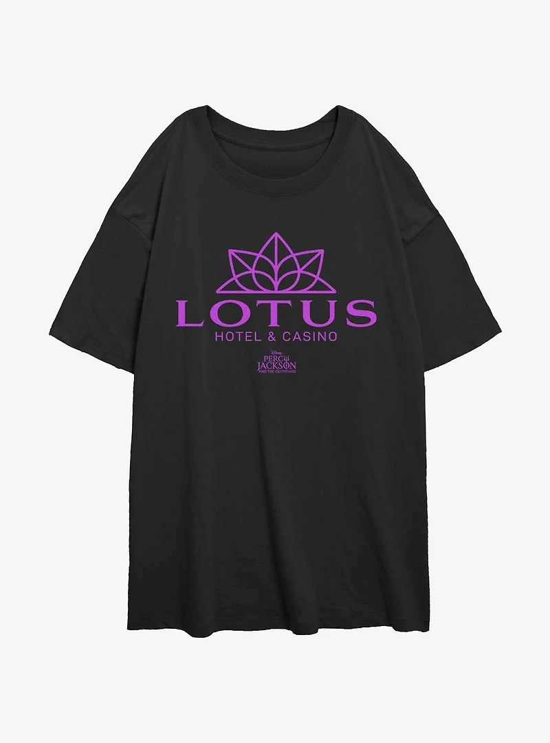 Disney Percy Jackson And The Olympians Lotus Hotel & Casino Logo Girls Oversized T-Shirt
